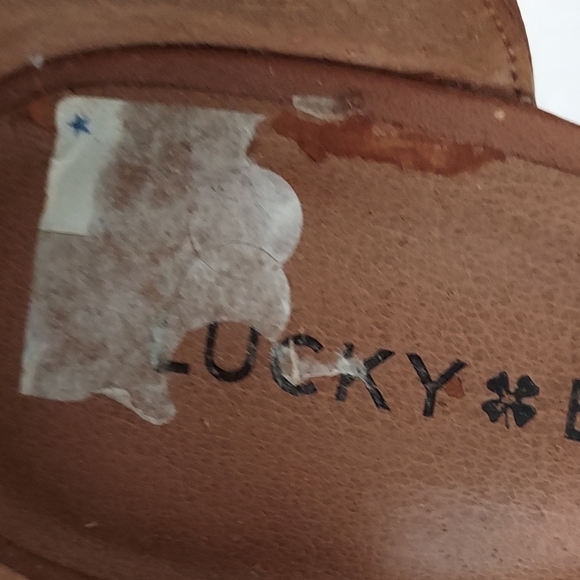 Lucky Brand Strappy Platform Wedge Size 8 M/38,Tan - Picture 2 of 16